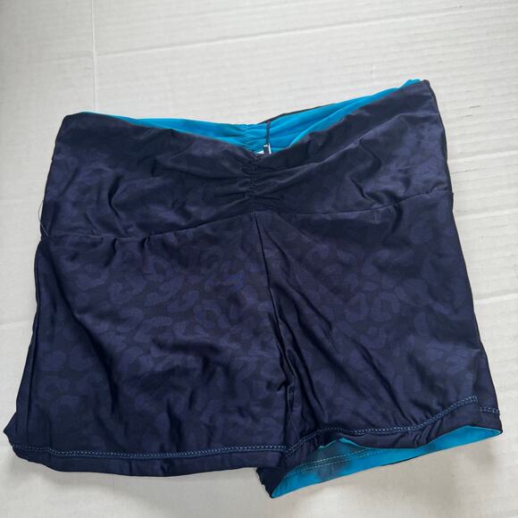 Citrus Reversible Swim Booty Shorts Size XS NWT Blue Shirred Ruched - Picture 5 of 8
